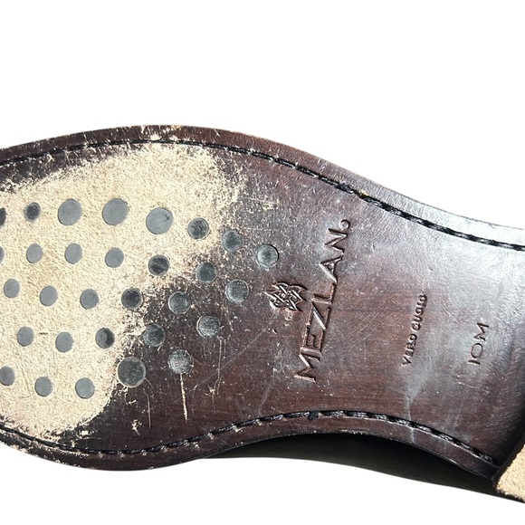 Mezlan Black Gibly Woven Leather Slip-Ons Size 10M